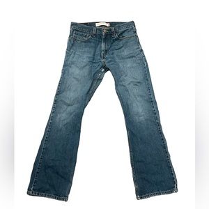 Levi's 527 Low Boot Cut Mens Jeans 31x32 Measure 31x32 Washed Blue Distressed